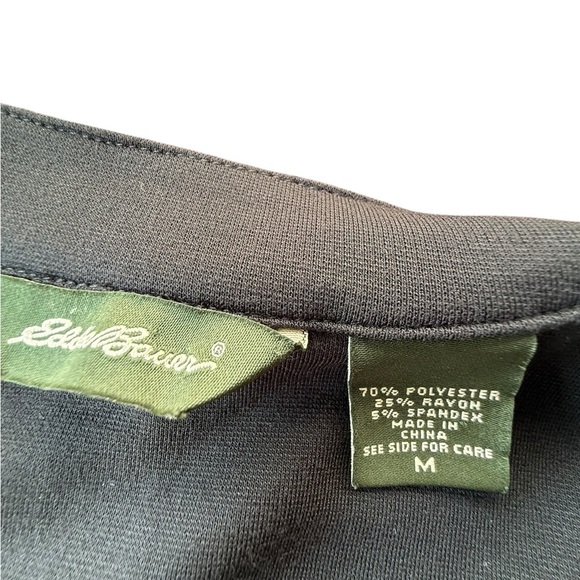 Eddie Bauer Women’s Black Buttoned V Neck Tie Waist Cardigan Size Medium - Picture 4 of 6